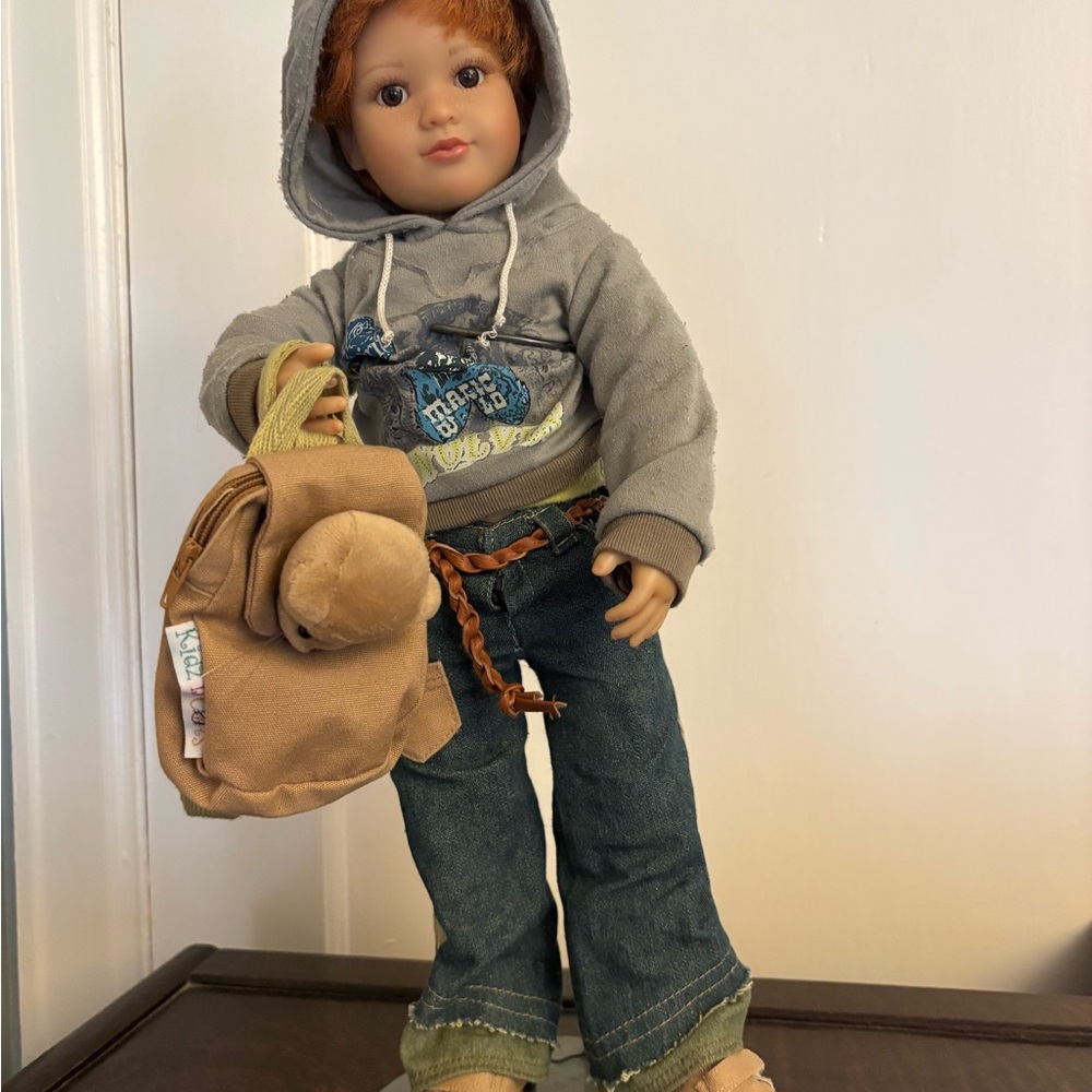 Rare 2011 Kids n Catz Robby Doll with Hoodie and Backpack